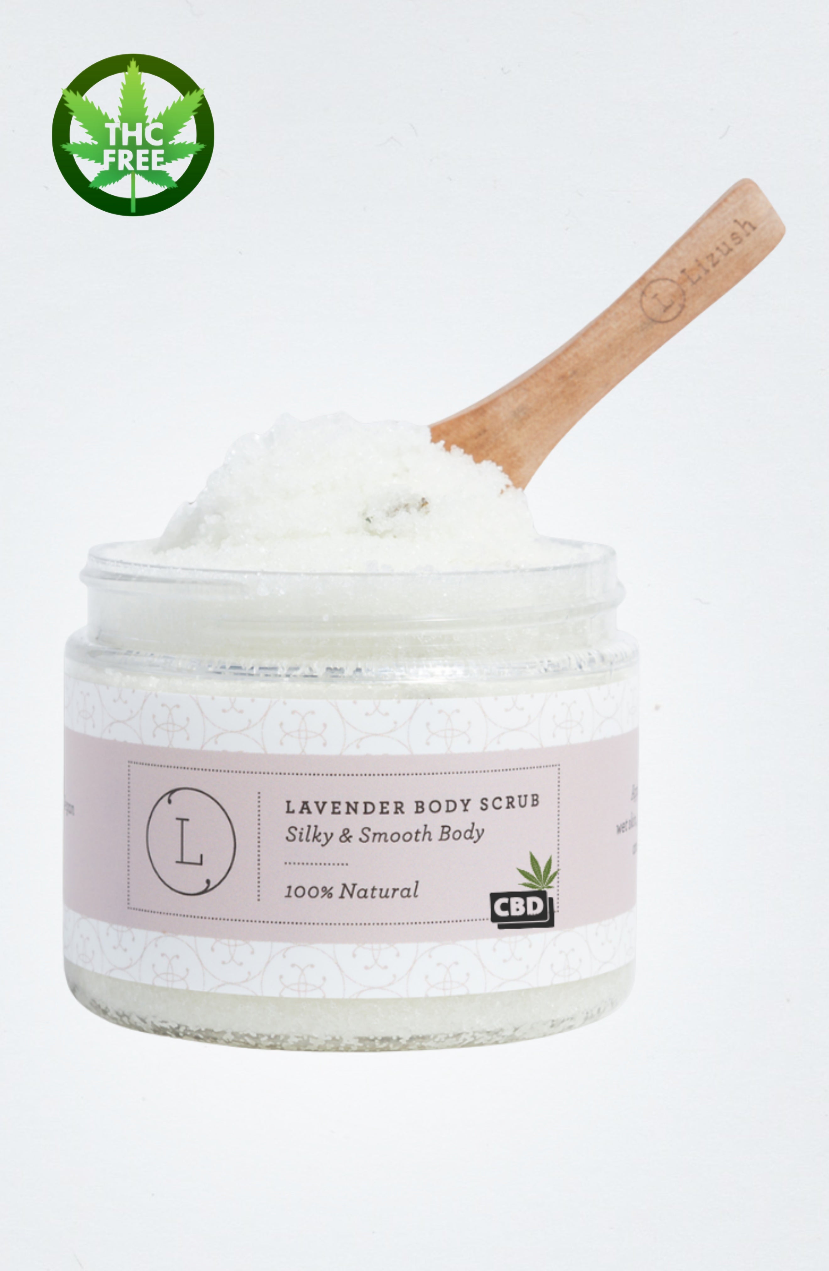 CBD Lavender Body Scrub with CBD, Natural Body Salt Scrub (THC free)