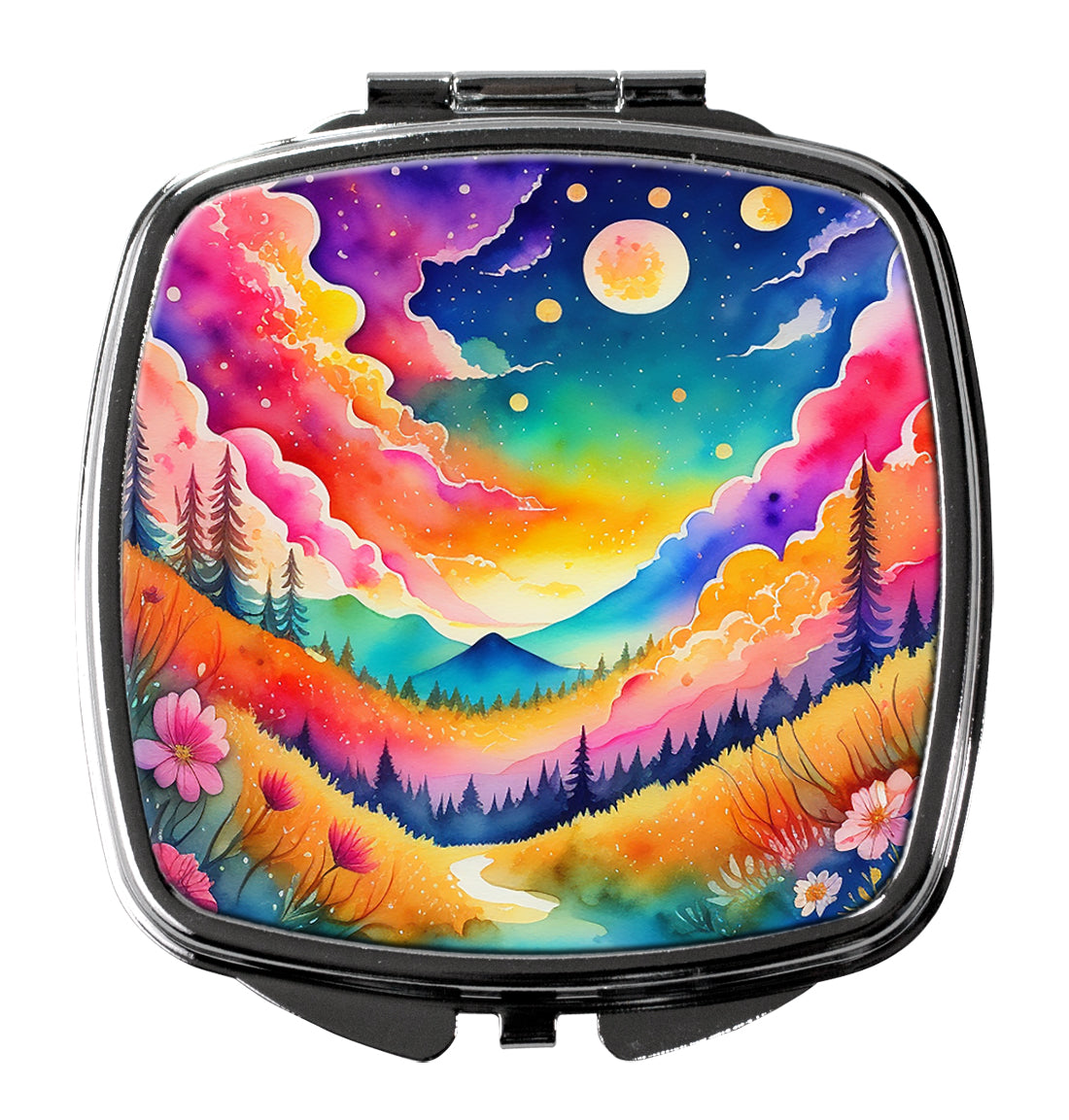 Colorful Stock, or gillyflower Compact Mirror