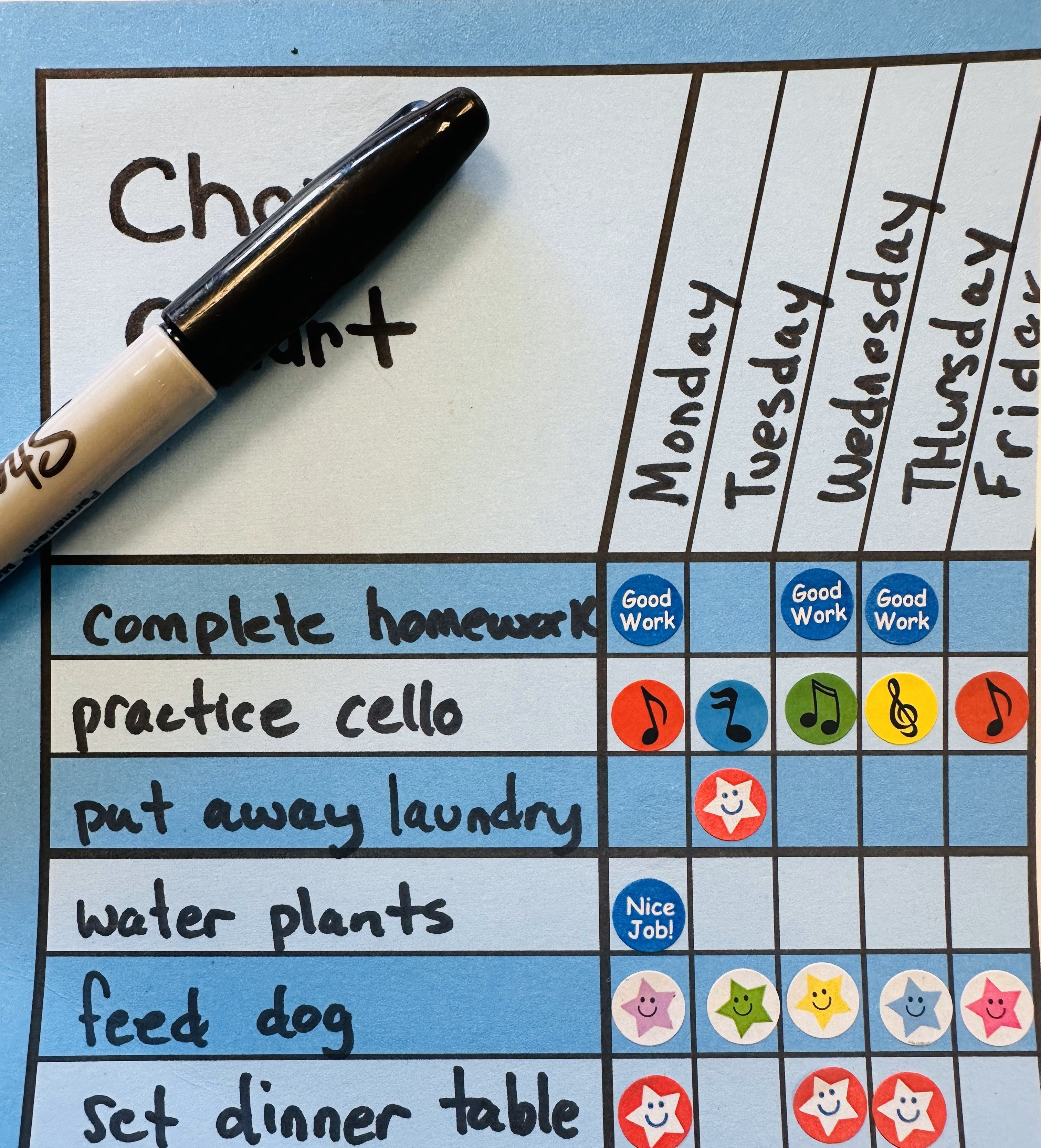 SHAPES ETC. Vertical Chart  - Set of 10
