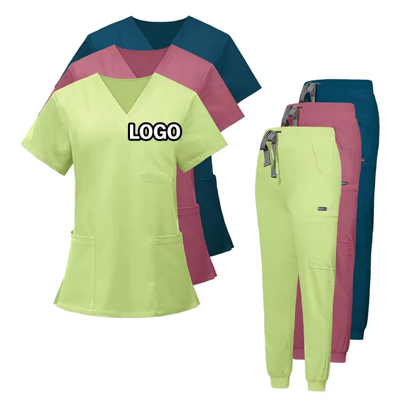 Customizable Unisex Woven Stretch Breathable Jogger Hospital Surgical Sets Scrub Suits Women Nursing Scrubs Uniforms
