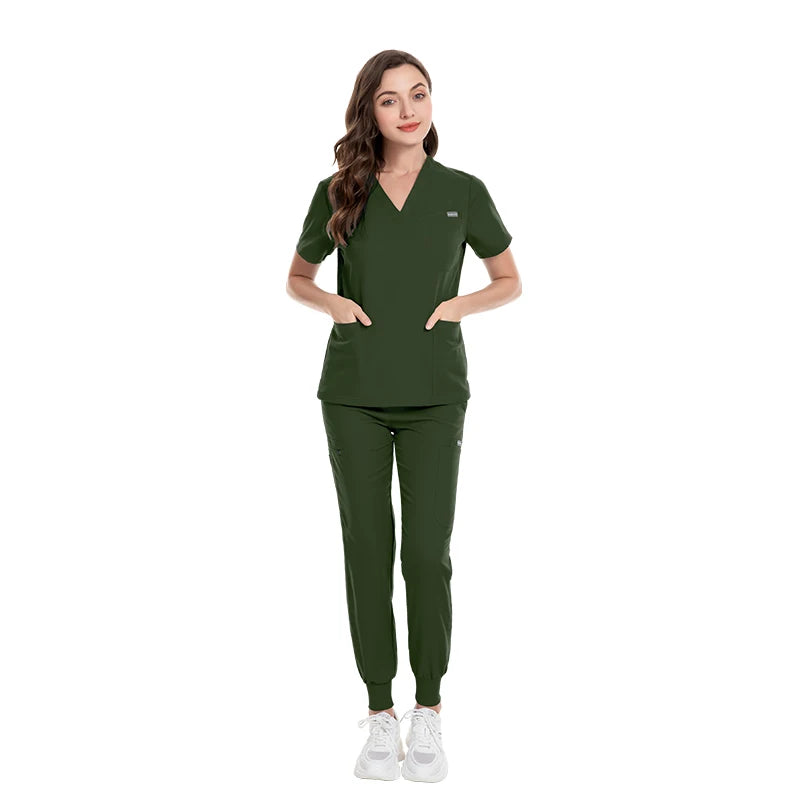 Customizable Unisex Woven Stretch Breathable Jogger Hospital Surgical Sets Scrub Suits Women Nursing Scrubs Uniforms