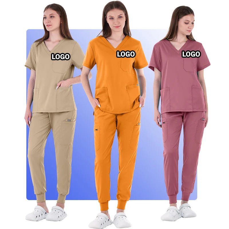 Customizable Unisex Woven Stretch Breathable Jogger Hospital Surgical Sets Scrub Suits Women Nursing Scrubs Uniforms