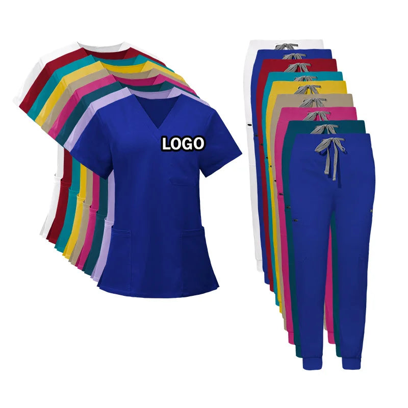 Customizable Unisex Woven Stretch Breathable Jogger Hospital Surgical Sets Scrub Suits Women Nursing Scrubs Uniforms