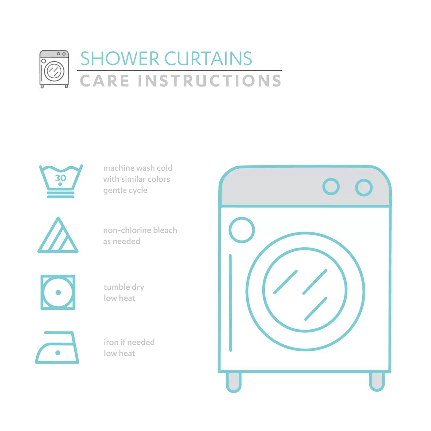 72-inch Pastel Blue Chenille Cotton Shower Curtain with Chevron Pattern