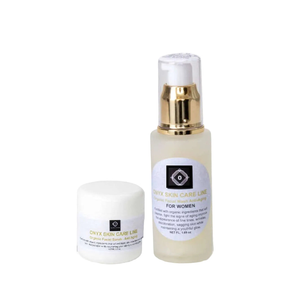 organic anti-aging facial scrub and moisturizer