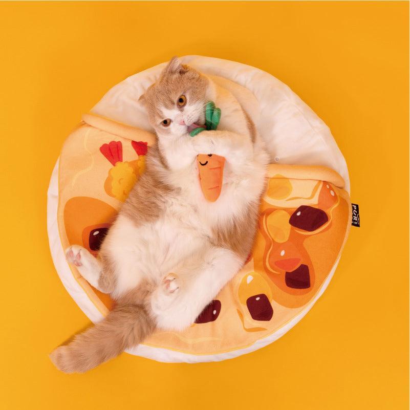 Cozy Curry Nest: The Ultimate Cat Quilt Sleeping Mat